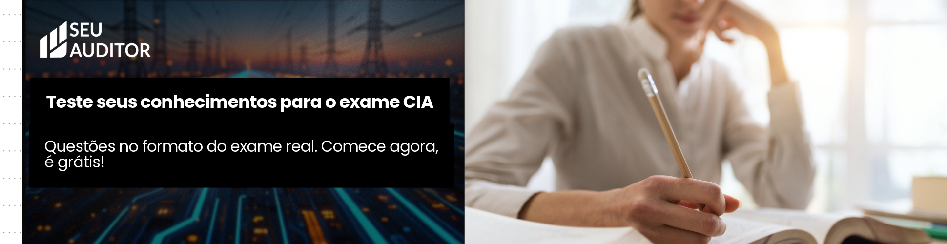 Banner do Banco de Questões CIA do Seu Auditor - faça o quiz gratuitamente
